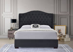 Akira Dark Gray Linen Fabric Eastern King Platform Bed