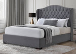 Akira Light Gray Linen Fabric Cal King Platform Bed