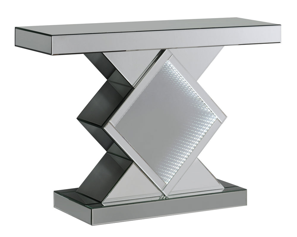 Alayna Mirrored Console Table with Infinity LED Lights