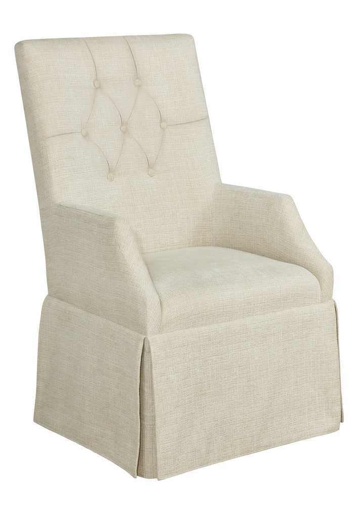 Alba 2 Beige Linen Fabric Arm Chairs