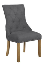 Alba 2 Gray Fabric/Rustic Oak Side Chairs