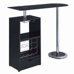 Alessia Contemporary Glossy Black Wood Bar Unit