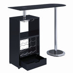 Alessia Contemporary Glossy Black Wood Bar Unit