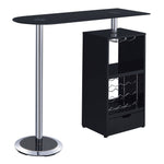 Alessia Contemporary Glossy Black Wood Bar Unit