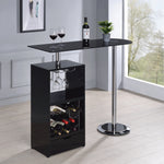 Alessia Contemporary Glossy Black Wood Bar Unit