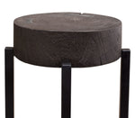 Alex Espresso Wood/Metal Round Accent Table