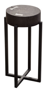 Alex Espresso Wood/Metal Round Accent Table