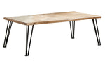 Aleydis Natural Wood/Matte Black Metal Coffee Table