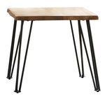 Aleydis Natural Wood/Matte Black Metal End Table