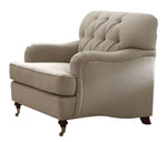 Alianza Beige Fabric Diamond Tuffted Chair