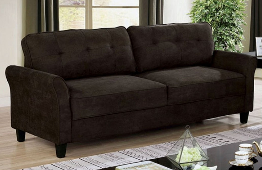 Alissa Brown Fabric Tufted 2-Seat Sofa