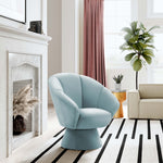 Allora Contemporary Light Blue Velvet Accent Chair