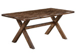 Alston 7-Pc Knotty Nutmeg Wood/Grey Fabric Dining Table Set