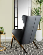 Althaea Slate Leatherette/Bronze Metal Accent Chair