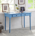 Altmar Blue Wood 2-Drawer Writing Desk