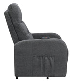 Amadea Charcoal Fabric Power Lift Massage Recliner