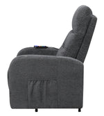 Amadea Charcoal Fabric Power Lift Massage Recliner