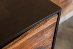 Amata Black Walnut Wood/Gold Finish Metal Accent Cabinet