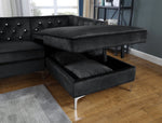 Amberly 2-Pc Black Fabric RAF Sectional Sofa