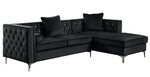 Amberly 2-Pc Black Fabric RAF Sectional Sofa