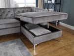 Amberly 2-Pc Gray Fabric RAF Sectional Sofa