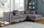 Amberly 2-Pc Gray Fabric RAF Sectional Sofa