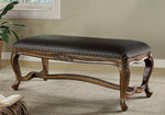 Amedina Black Leatherette/Brown Wood Bench