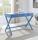 Amenia Blue Wood 2-Drawer Writing Desk