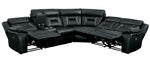 Amite 6-Pc Gray Faux Leather Power Recliner Sectional