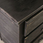 Ampelios Wire-Brushed Black Wood Chest