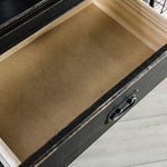 Ampelios Wire-Brushed Black Wood Chest