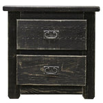 Ampelios Wire-Brushed Black Wood Nightstand