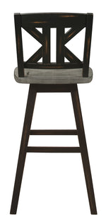 Amsonia 2 Black/Distressed Gray Wood Bar Chairs