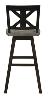 Amsonia 2 Distressed Gray/Black Wood Bar Chairs