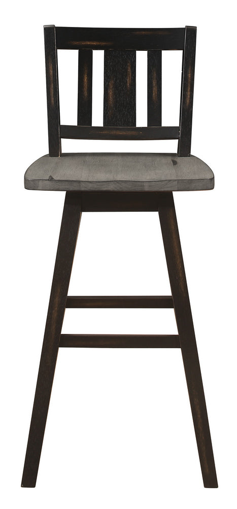 Amsonia 2 Distressed Gray & Black Wood Bar Chairs