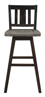 Amsonia 2 Distressed Gray & Black Wood Bar Chairs