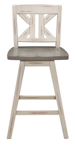 Amsonia 2 Distressed Gray/White Counter Height Chairs