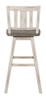 Amsonia 2 Distressed Gray & White Wood Bar Chairs