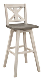 Amsonia 2 Distressed Gray/White Wood Bar Chairs