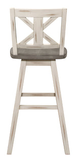 Amsonia 2 Distressed Gray/White Wood Bar Chairs