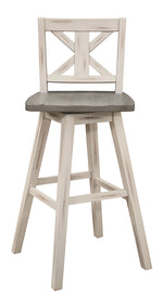 Amsonia 2 Distressed Gray/White Wood Bar Chairs