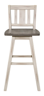 Amsonia 2 Distressed Gray & White Wood Bar Chairs