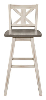 Amsonia 2 Distressed Gray/White Wood Bar Chairs