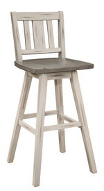 Amsonia 2 Distressed Gray & White Wood Bar Chairs