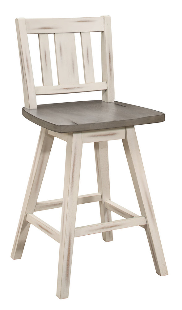 Amsonia 2 White/Distressed Gray Counter Height Chairs