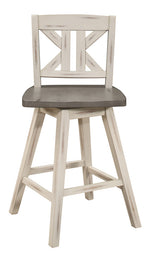 Amsonia 2 White/Distressed Gray Wood Bar Chairs