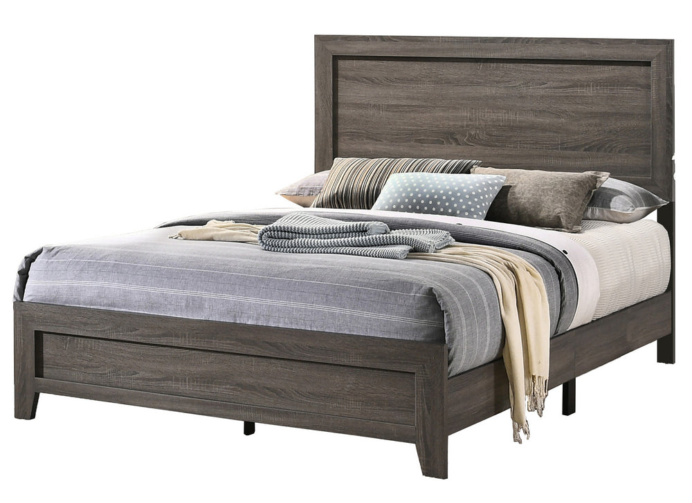 Anastasia Light Brown Wood Full Panel Bed