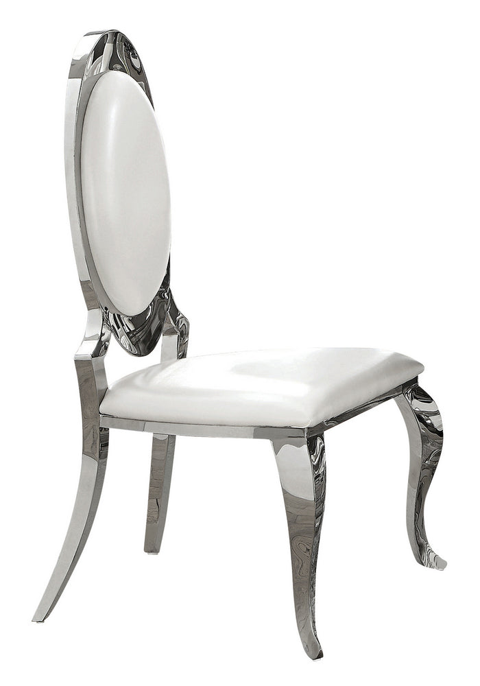 Anchorage 2 Creamy White Leatherette/Metal Side Chairs