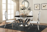 Anchorage Black Marble/Chrome Metal Round Dining Table