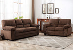 Andres 2-Pc Brown Plush Velvet Sofa Set